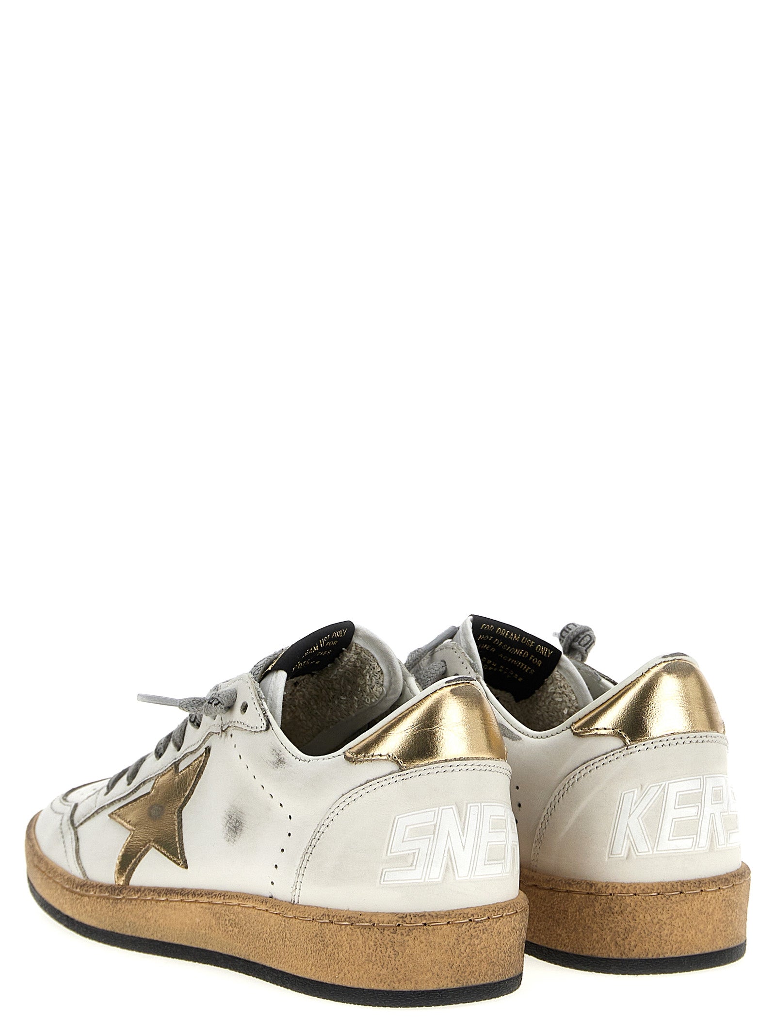 Golden Goose Gold Leather Low Top Sneakers