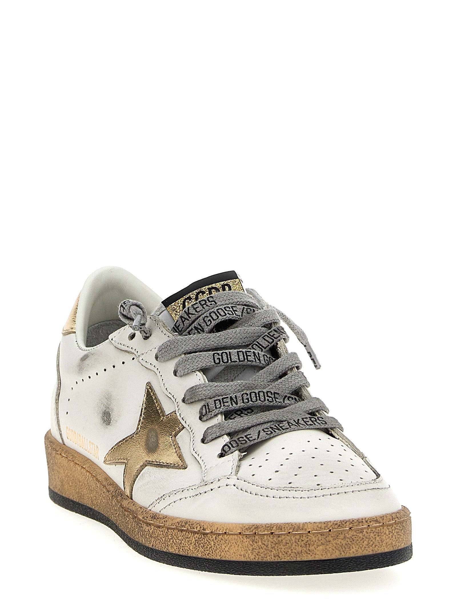 Golden Goose Gold Leather Low Top Sneakers
