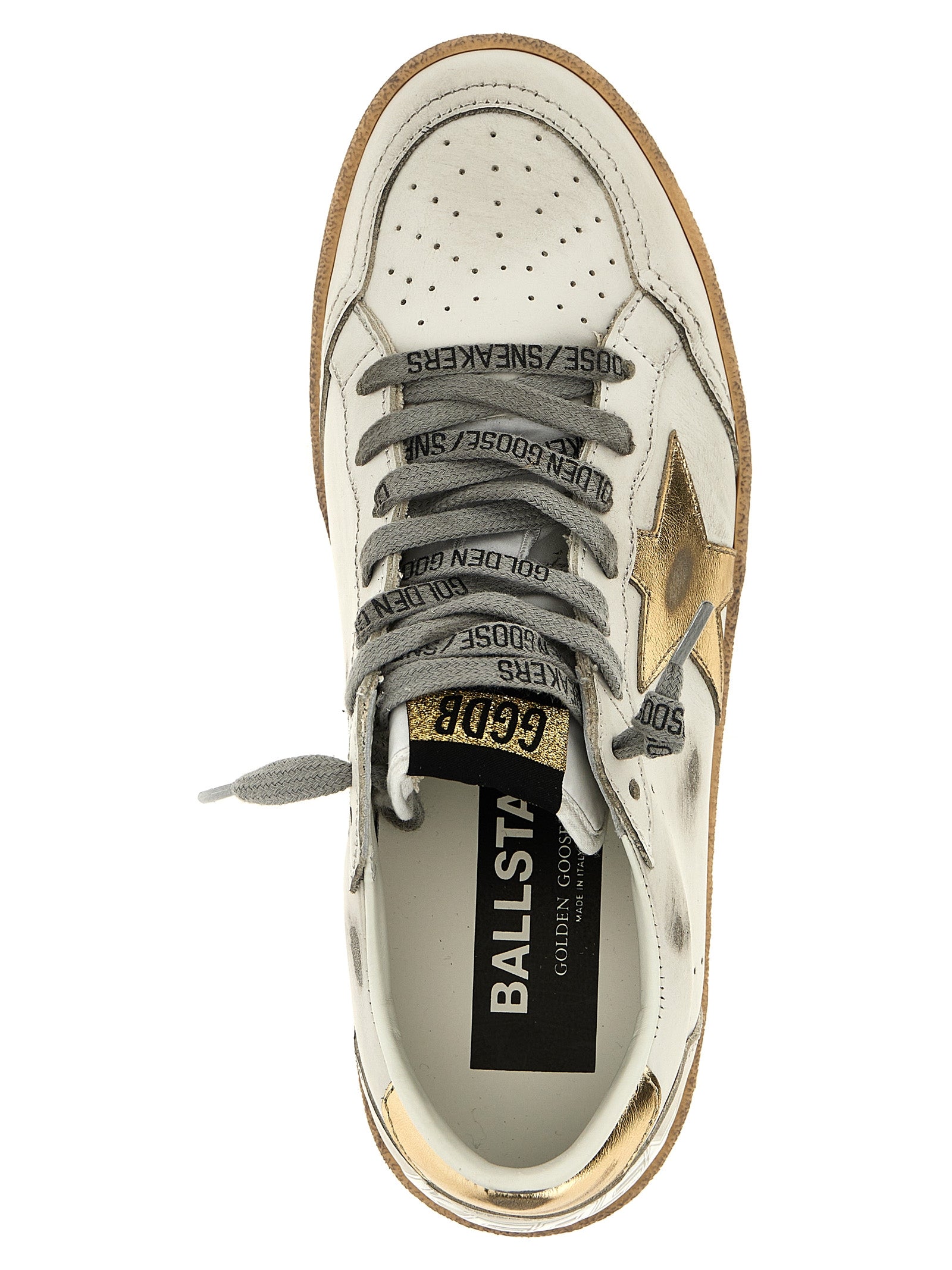 Golden Goose Gold Leather Low Top Sneakers