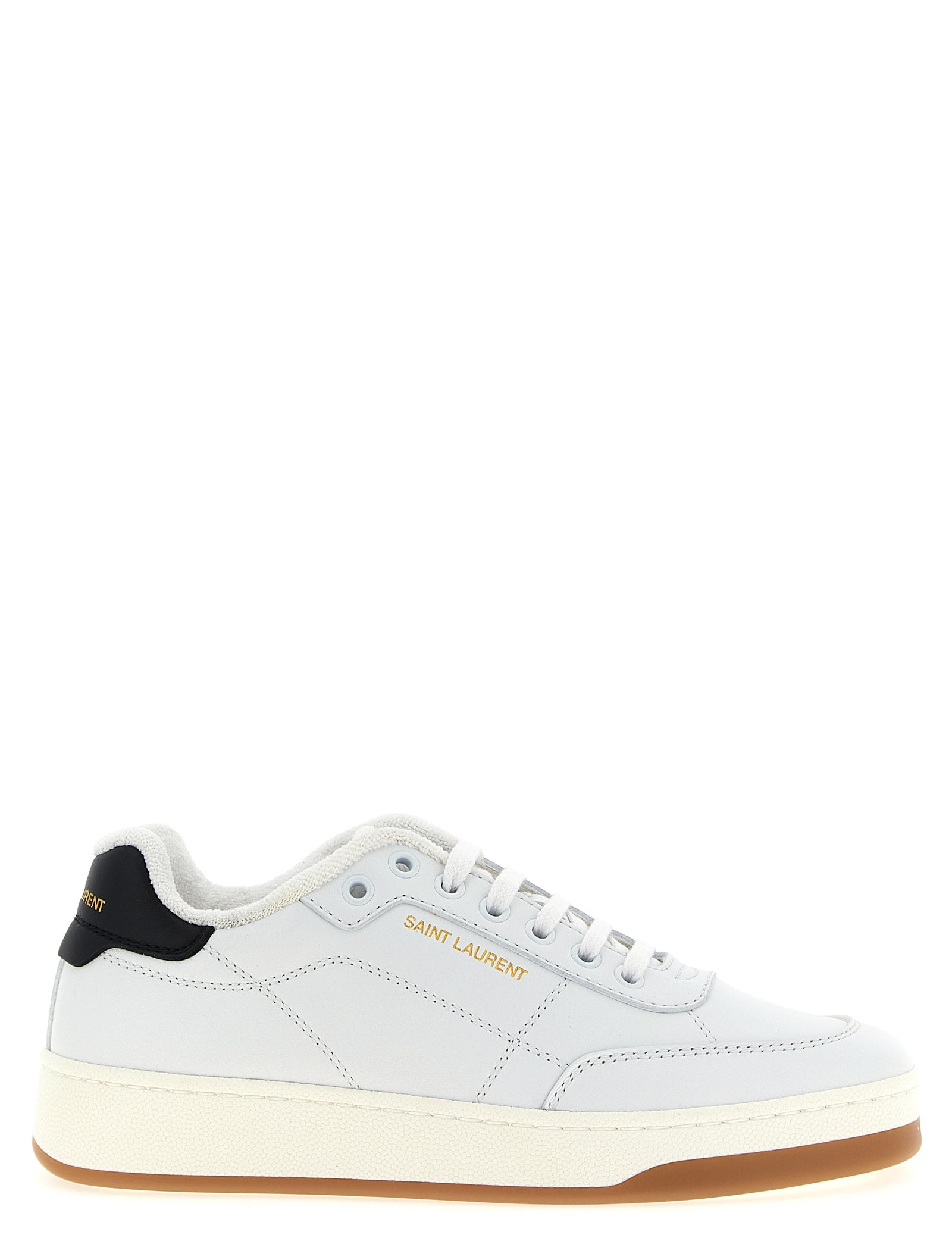 Saint Laurent White Black Calfskin Sneakers