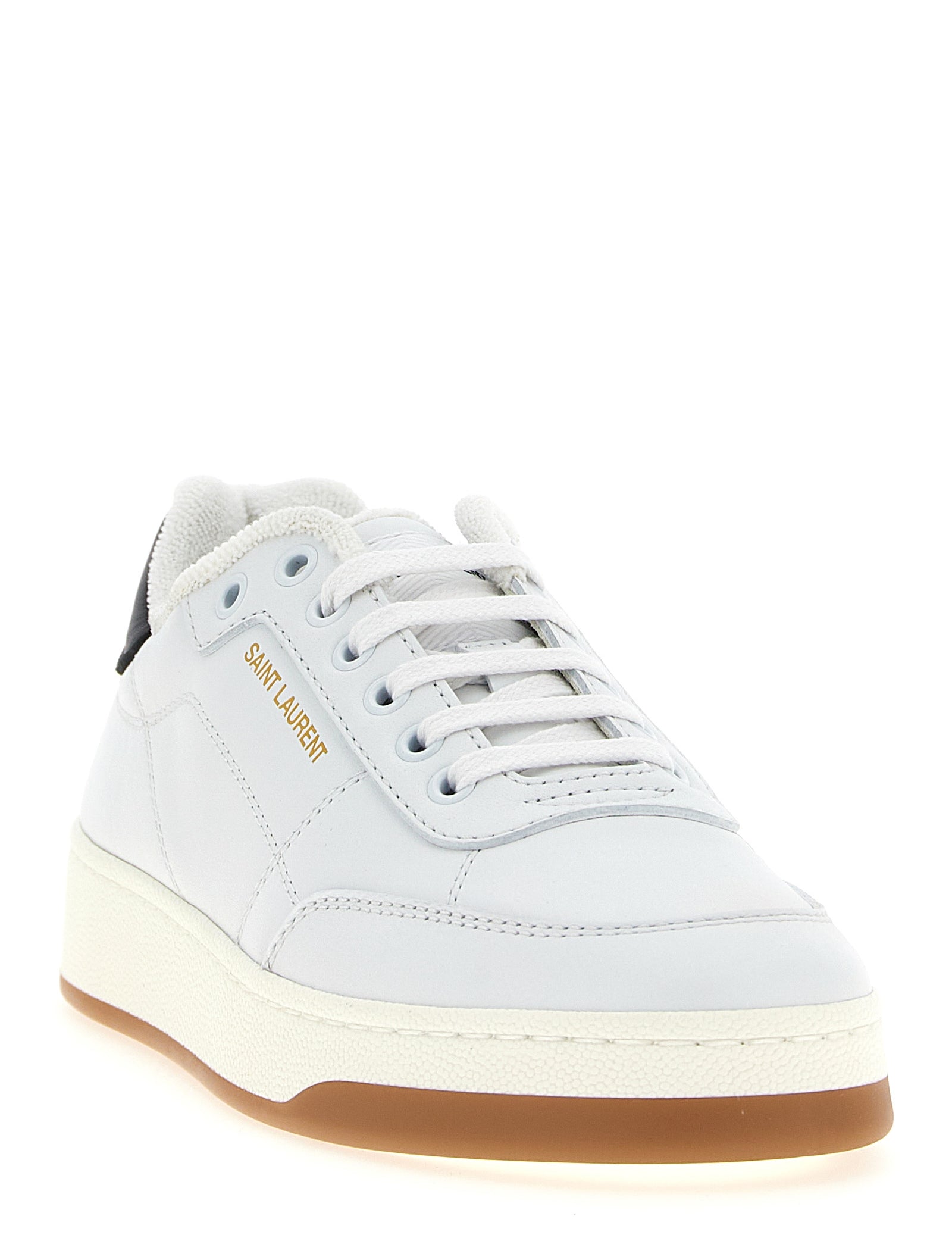 Saint Laurent White Black Calfskin Sneakers