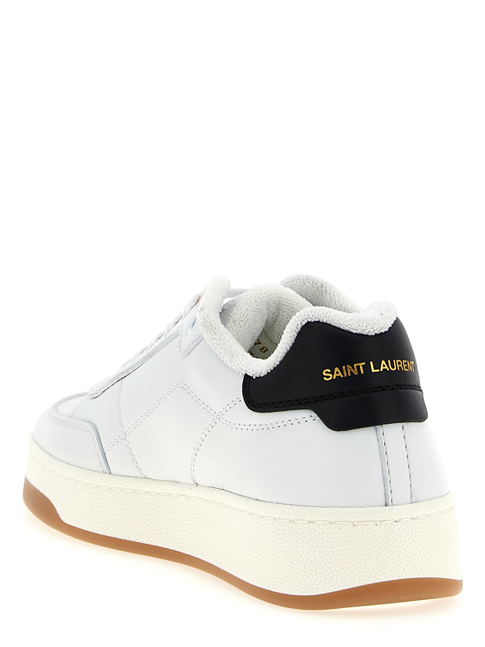 Saint Laurent White Black Calfskin Sneakers