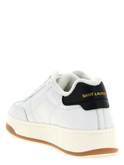 Saint Laurent White Black Calfskin Sneakers