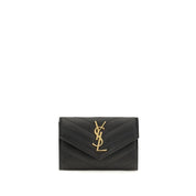 Saint Laurent Black Lambskin Small Envelope Cassandre Wallet