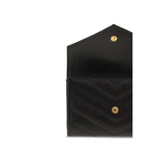 Saint Laurent Black Lambskin Small Envelope Cassandre Wallet