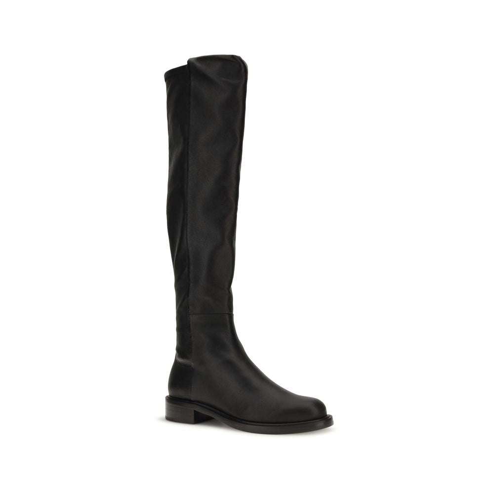 Stuart Weitzman Black Napa Leather Knee-High Boots