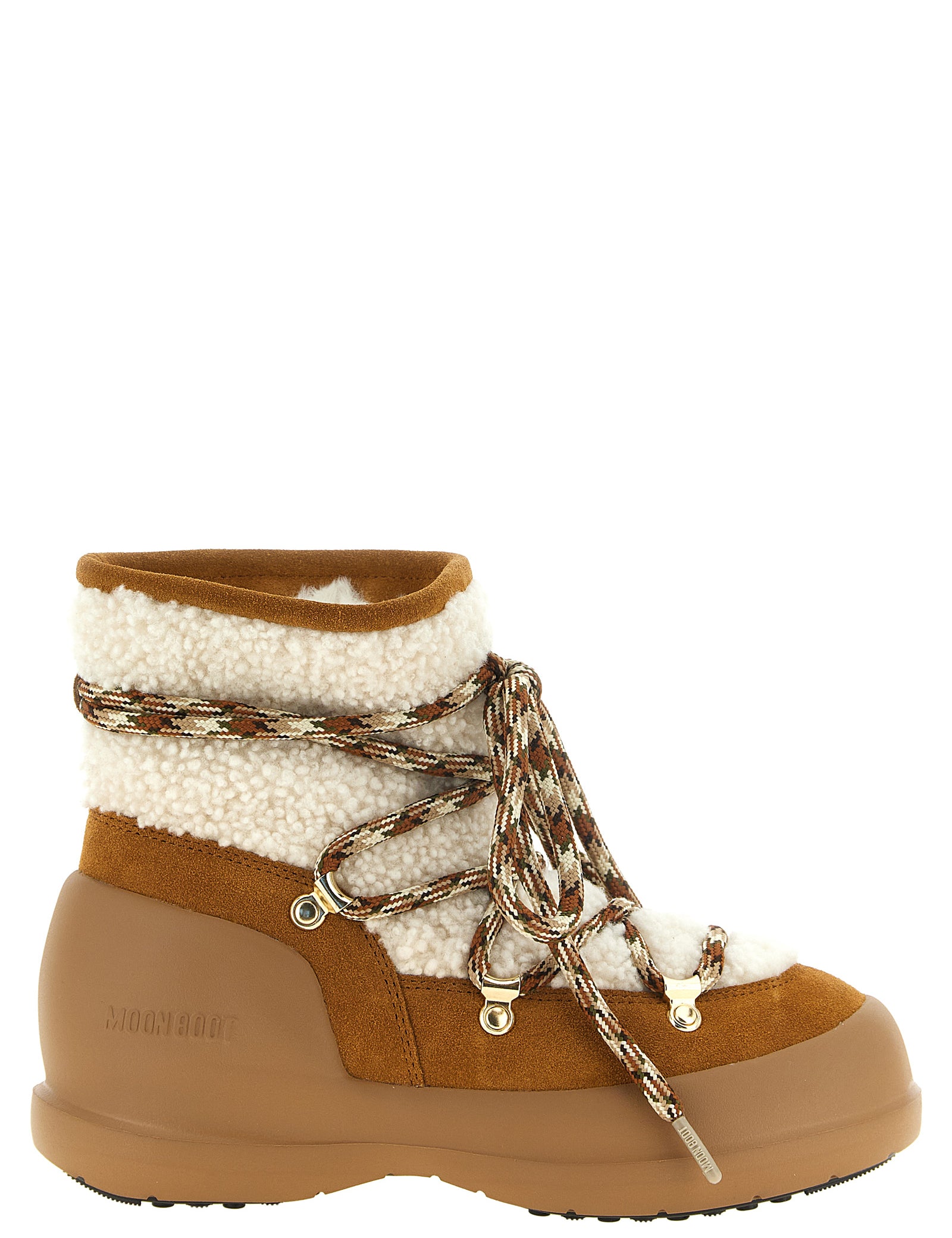 Moon Boot Beige Shearling Boots