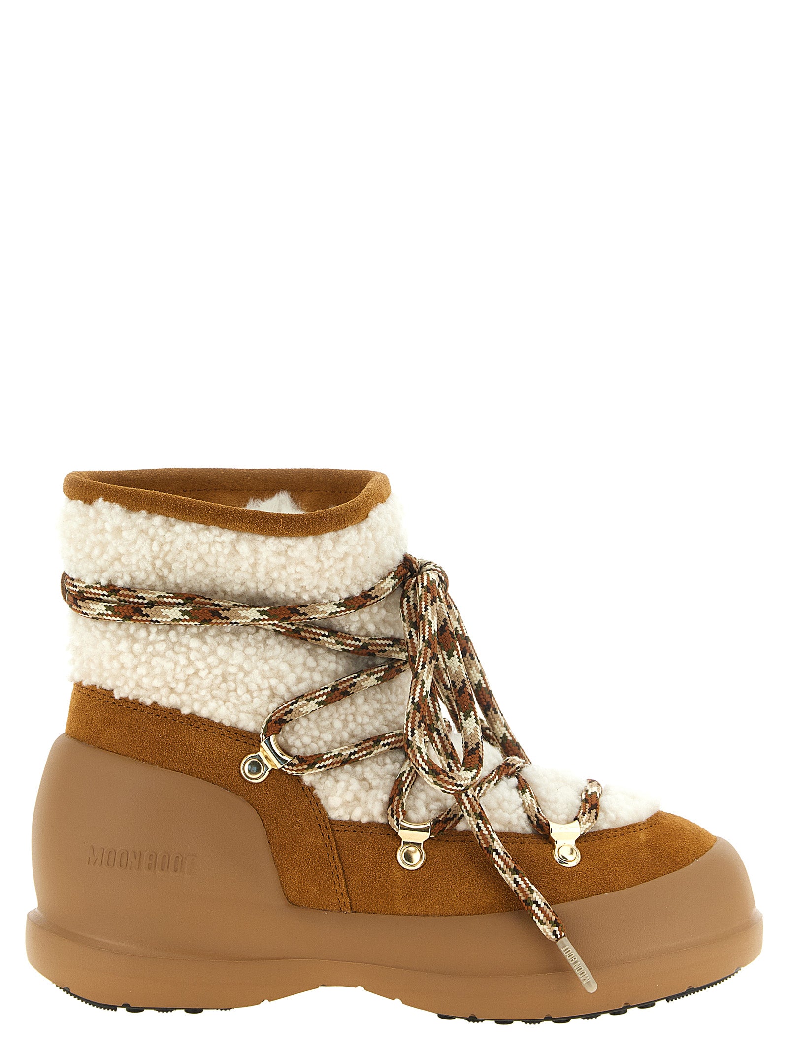 Moon Boot Beige Shearling Boots