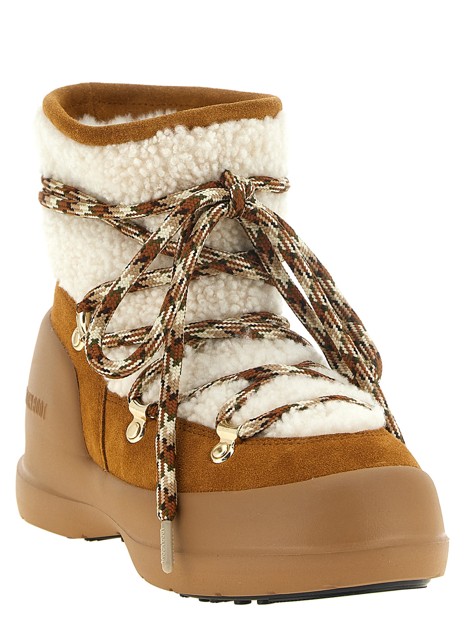 Moon Boot Beige Shearling Boots