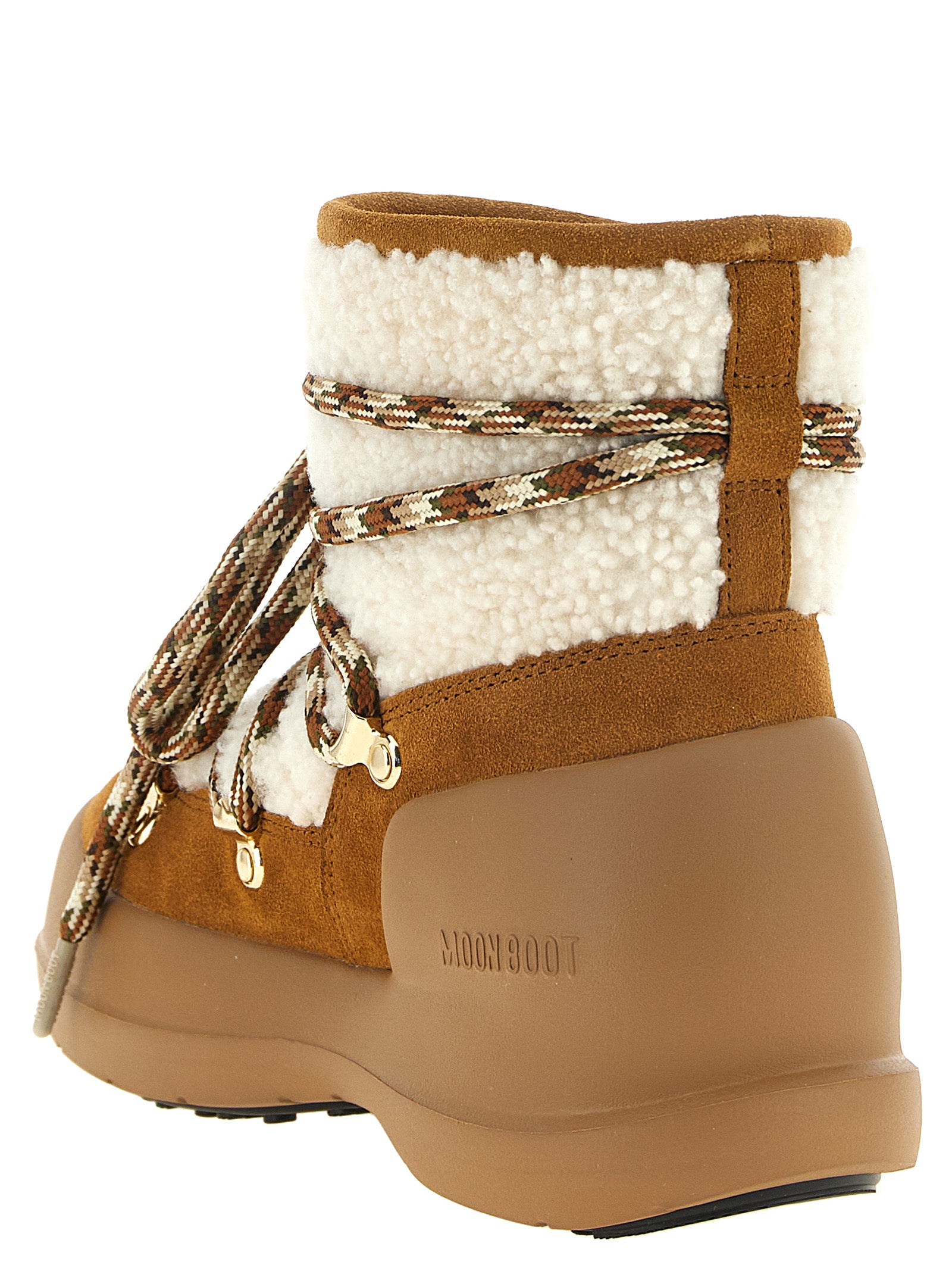 Moon Boot Beige Shearling Boots