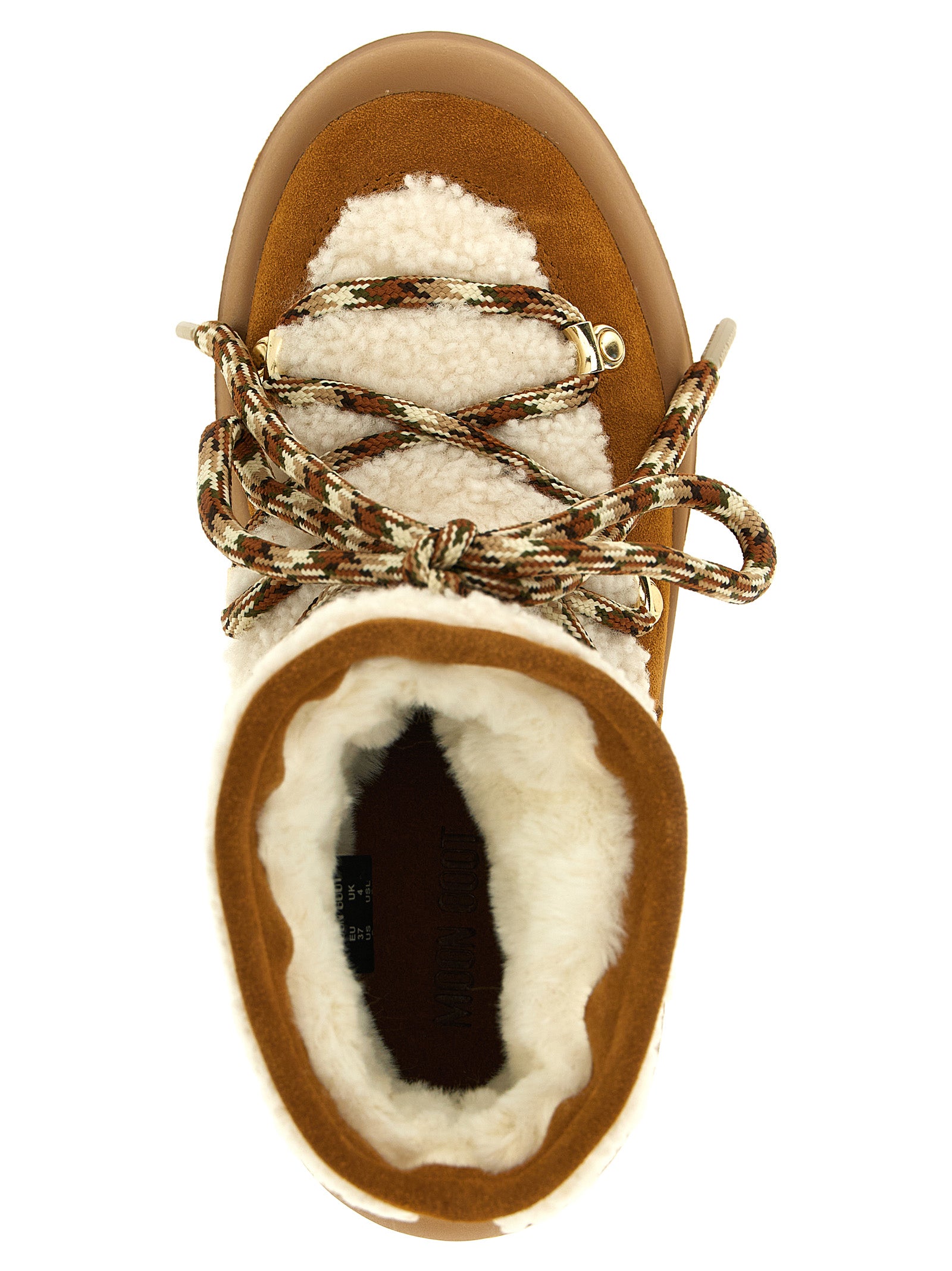 Moon Boot Beige Shearling Boots