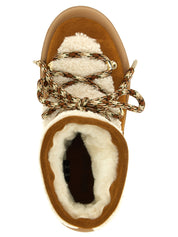 Moon Boot Beige Shearling Boots