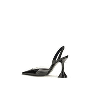 Amina Muaddi Black Calf Leather Pumps