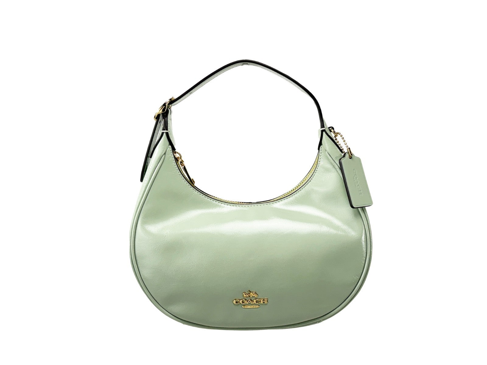 COACH Glazed Leather Shoulder Bag