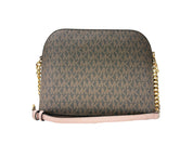 Michael Kors Brown / Powder Blush Saffiano Leather Crossbody Bag