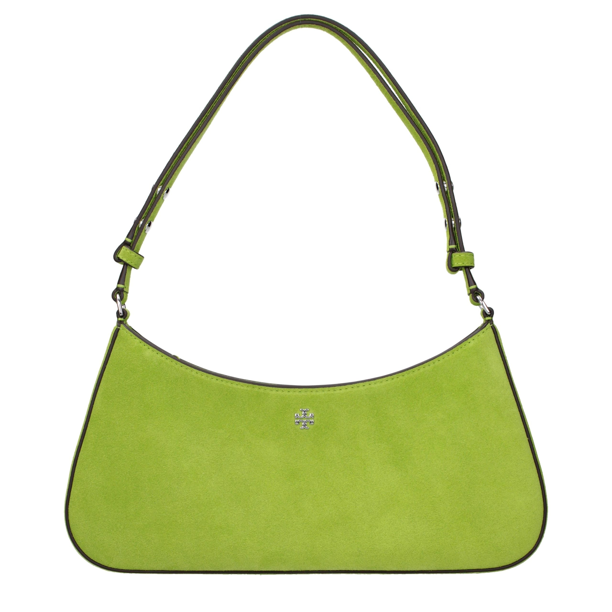 Tory Burch Green Suede Shoulder Bags