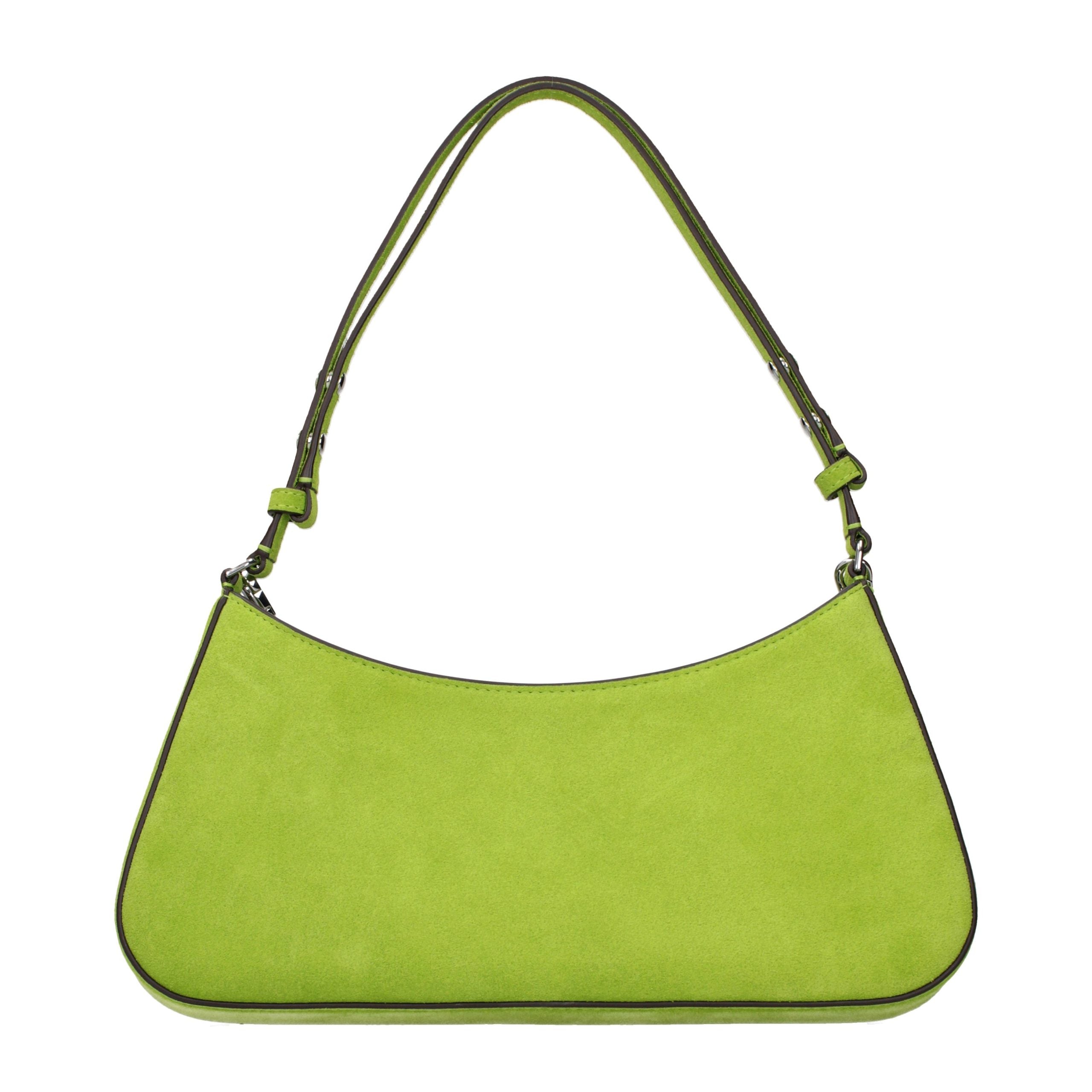 Tory Burch Green Suede Shoulder Bags