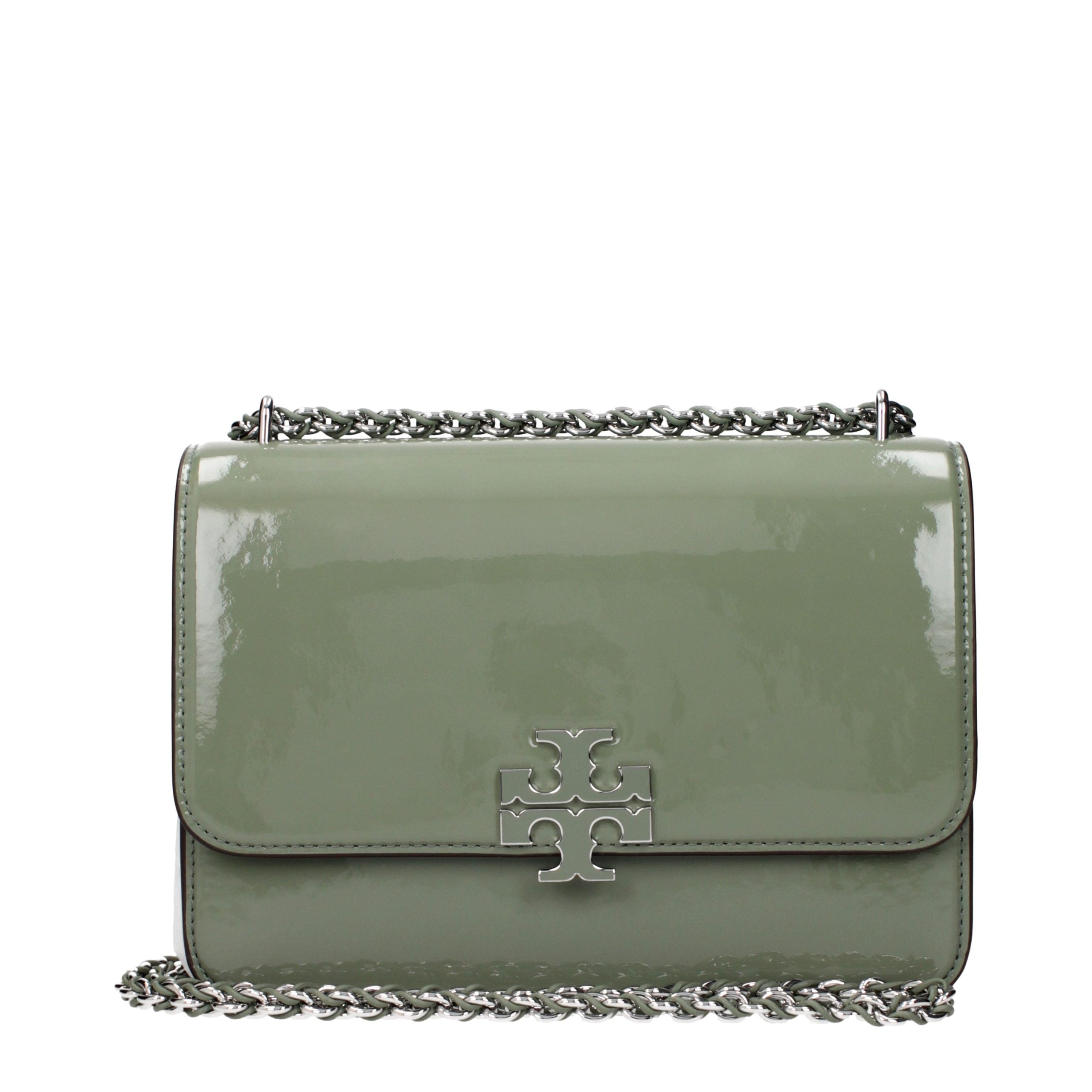 Tory Burch Green Patent Leather Shoulder Bags