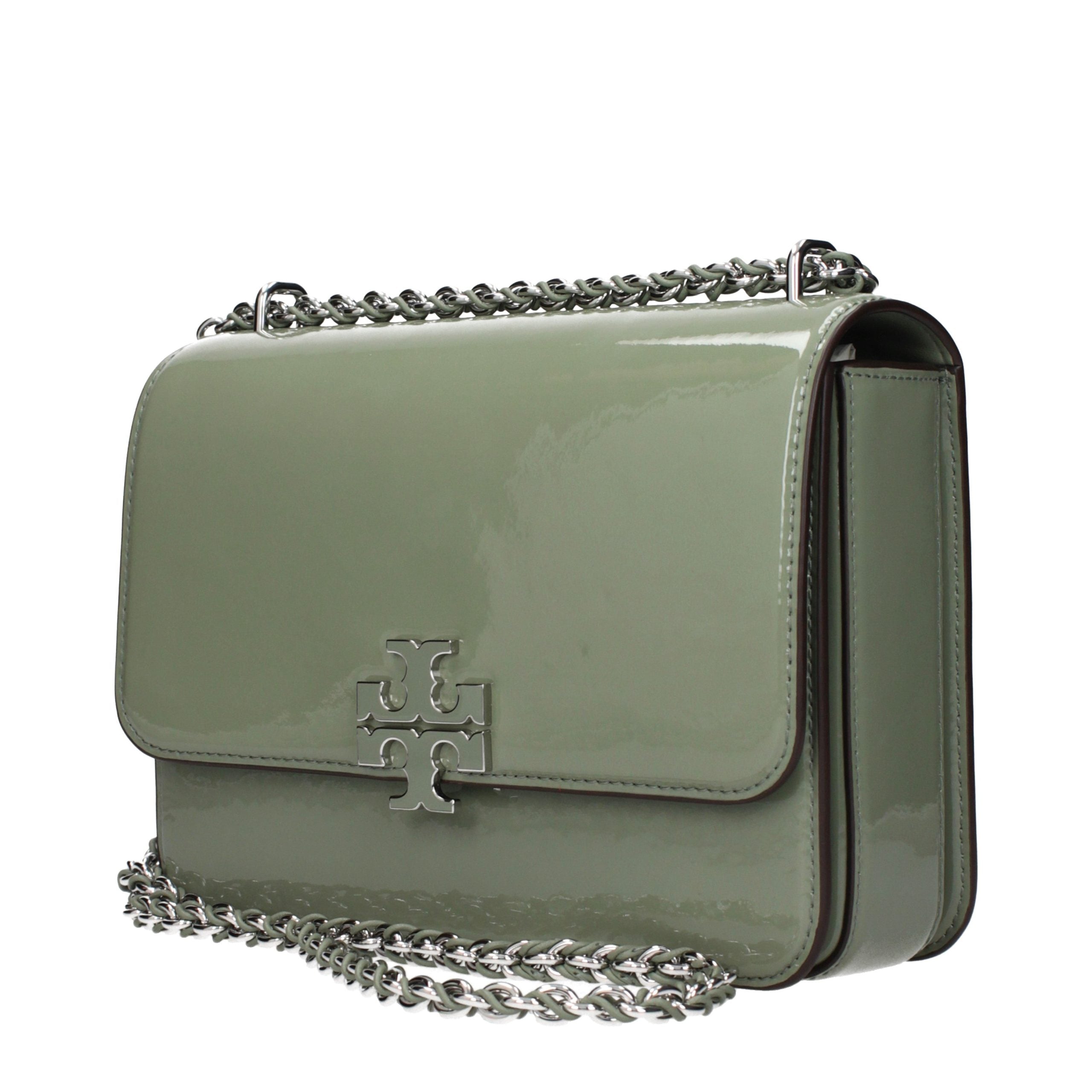 Tory Burch Green Patent Leather Shoulder Bags