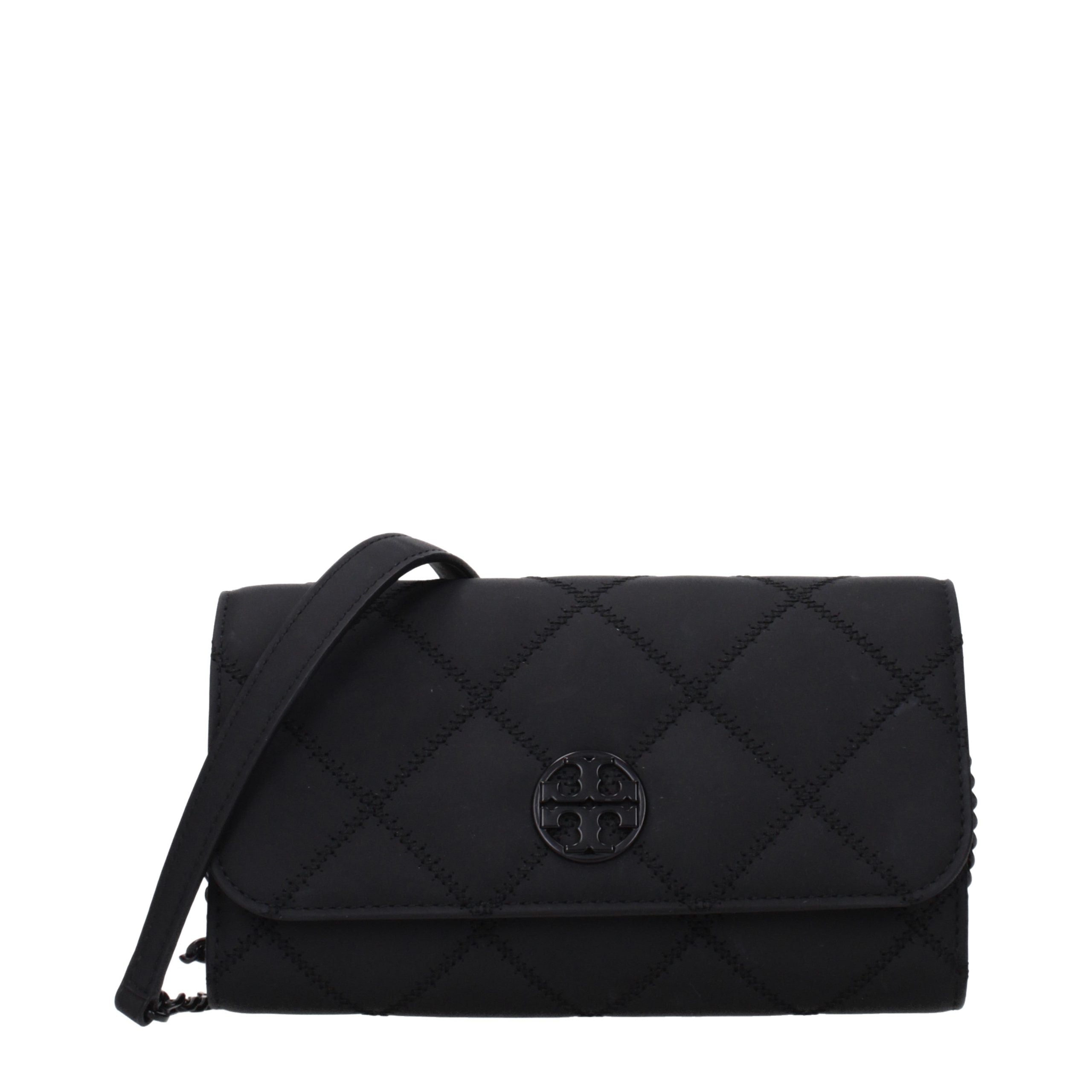 Tory Burch Black Rubberized Leather Clutch Bag