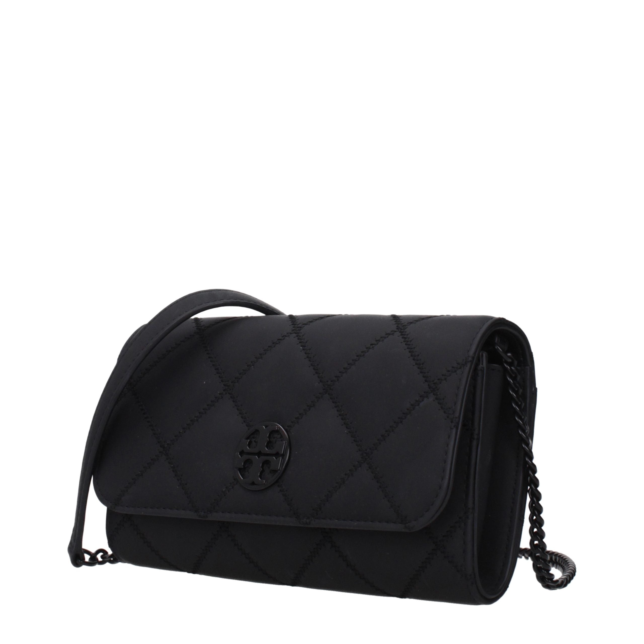 Tory Burch Black Rubberized Leather Clutch Bag