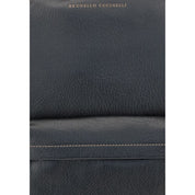 Brunello Cucinelli Black Calf Leather Backpack