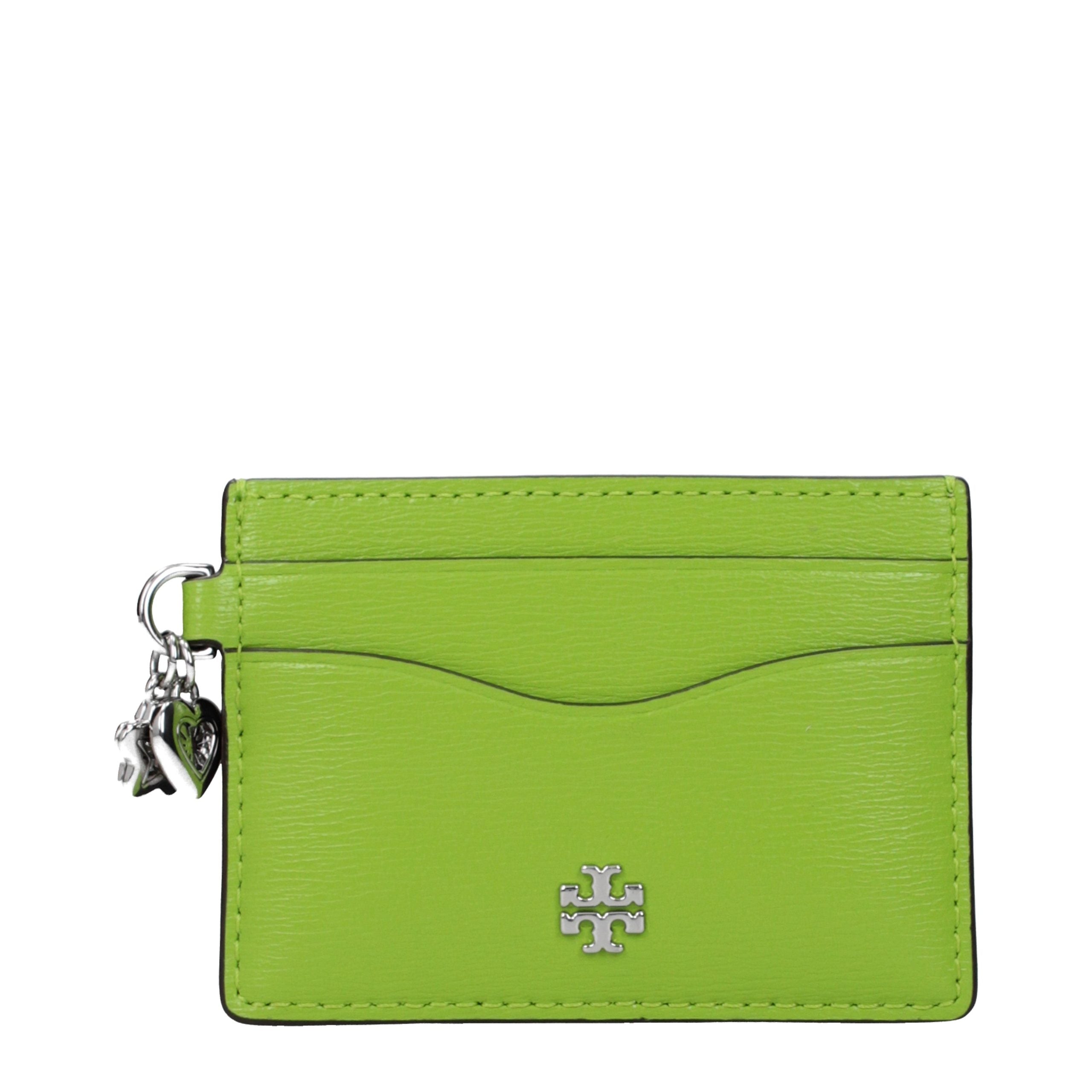 Tory Burch Green Leather Cardholders