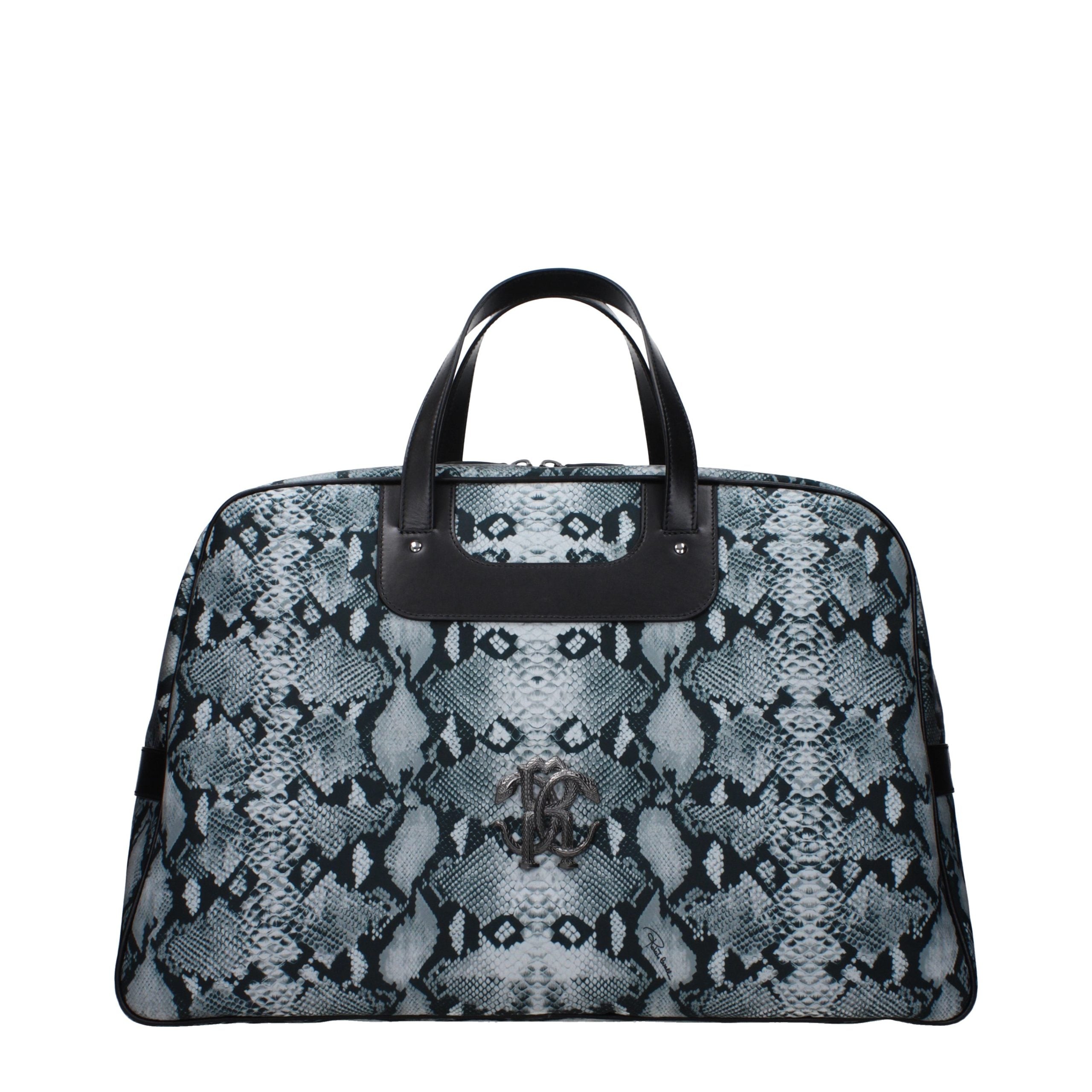 Roberto Cavalli Gray Fabric Travel Bags