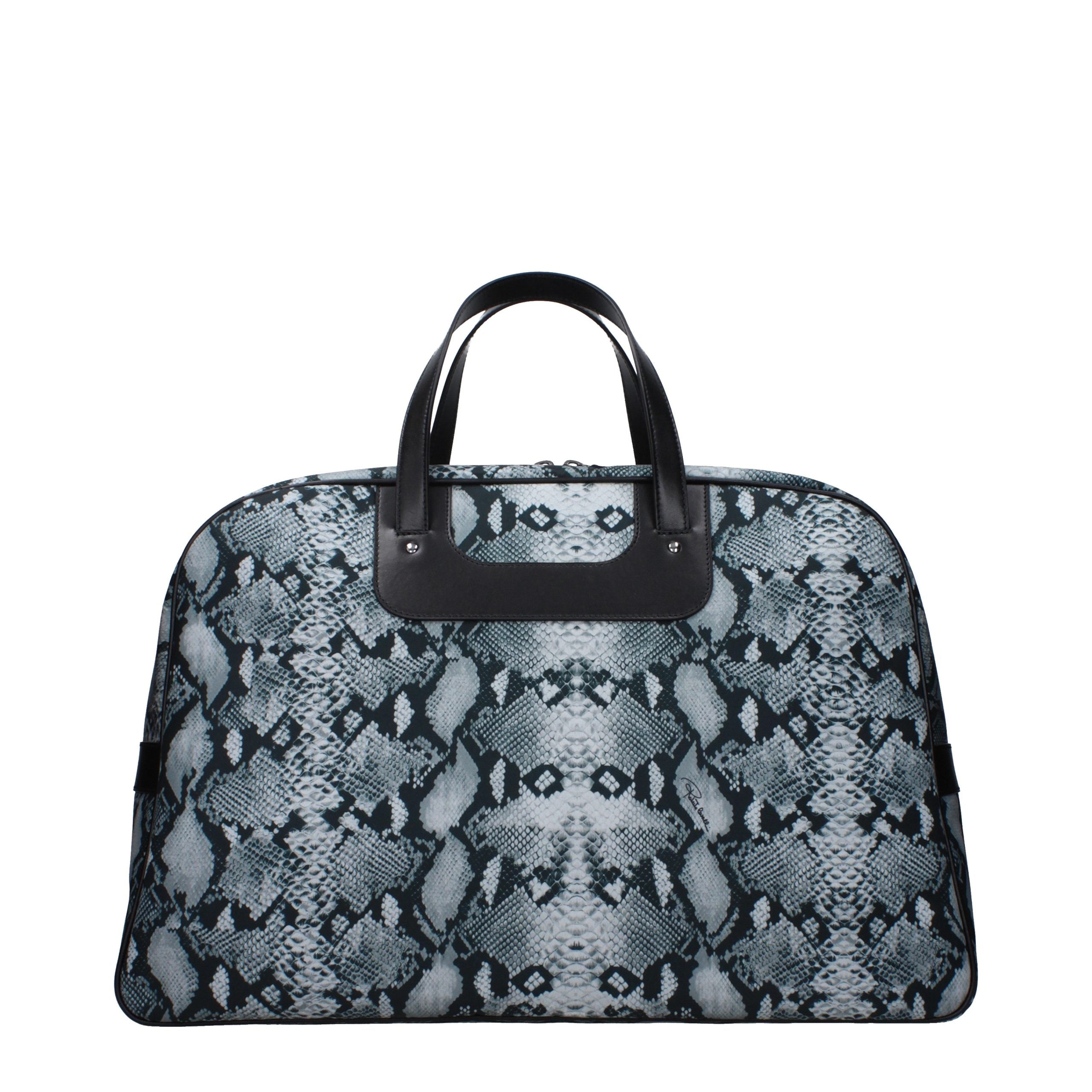 Roberto Cavalli Gray Fabric Travel Bags