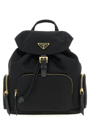 Prada Black Recycled Polyamide Backpacks