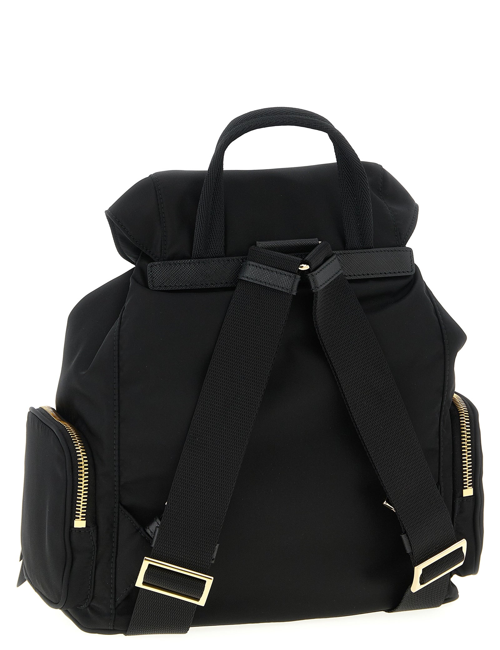 Prada Black Recycled Polyamide Backpacks