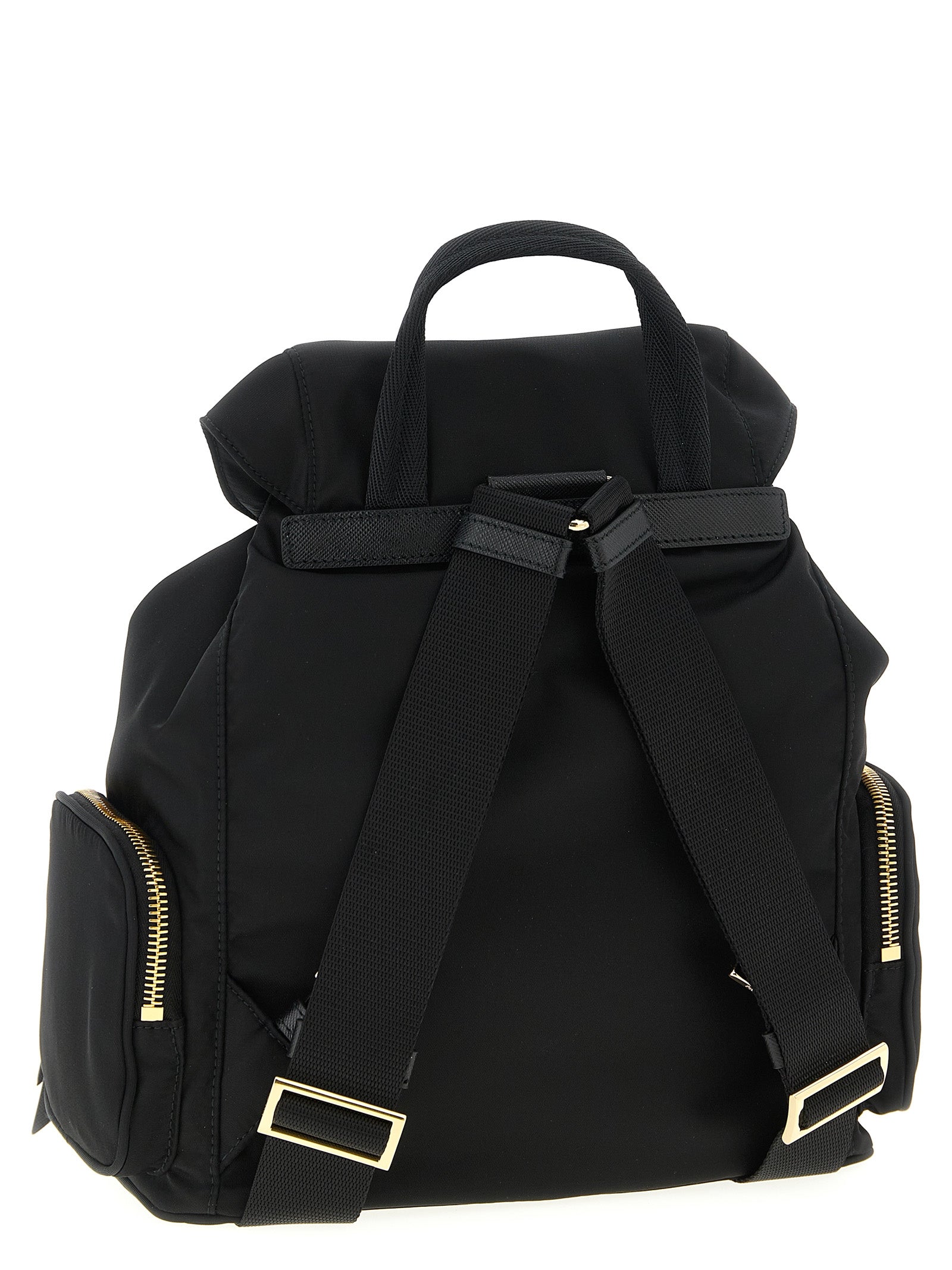 Prada Black Recycled Polyamide Backpacks