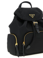 Prada Black Recycled Polyamide Backpacks