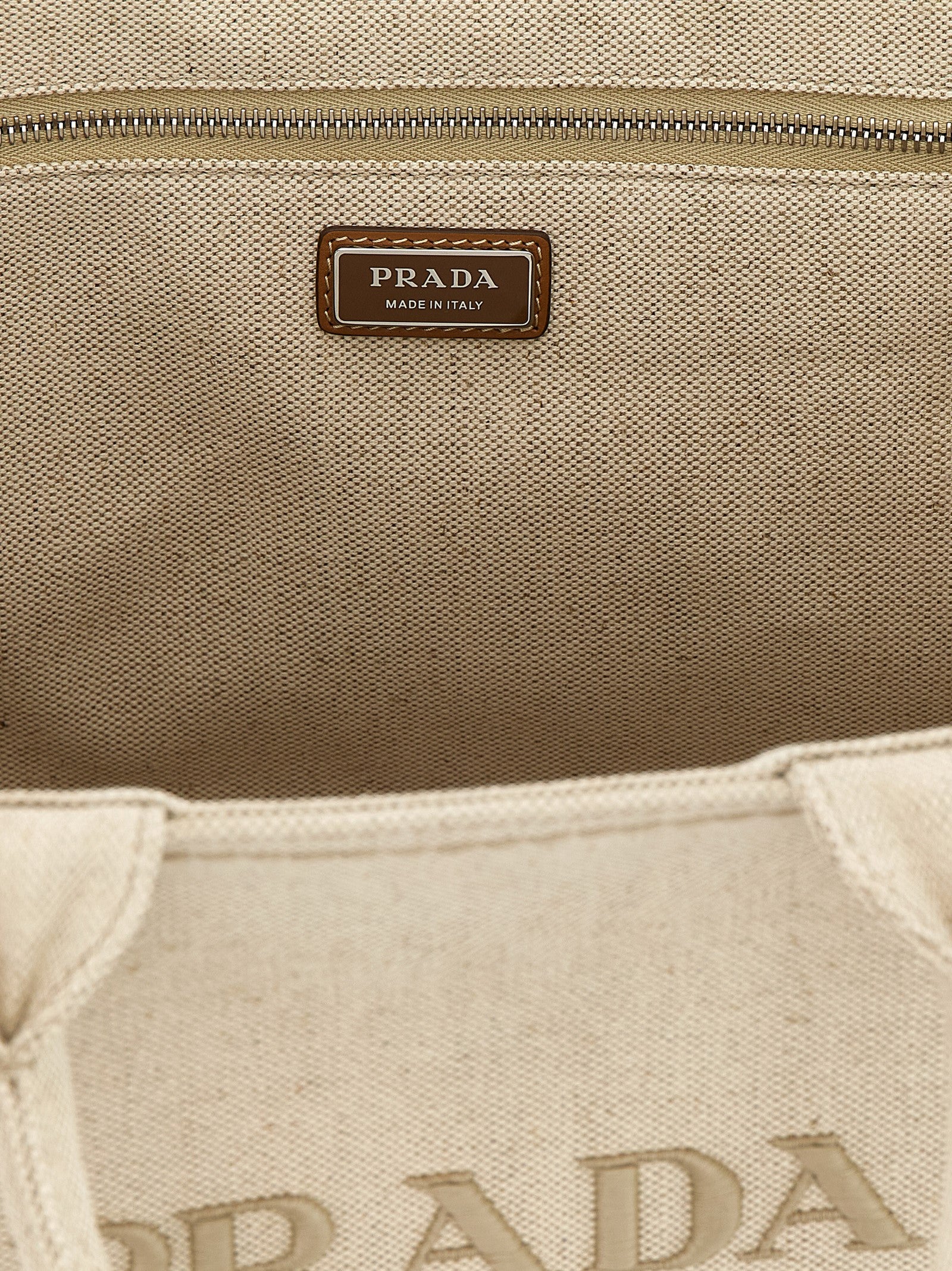 Prada Beige Cotton Tote Bag