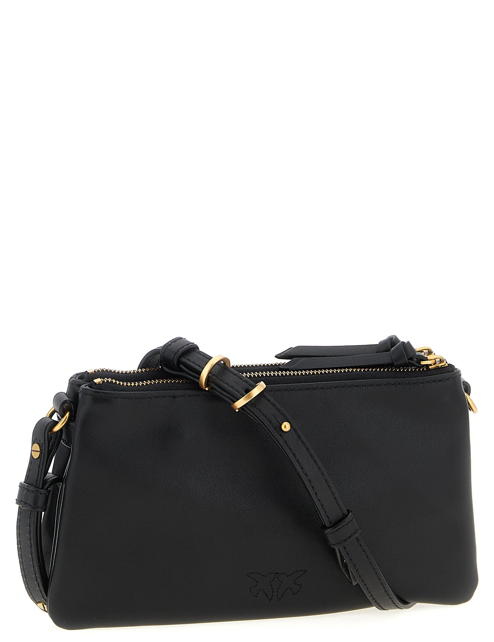 PINKO Black Calfskin Crossbody Bags