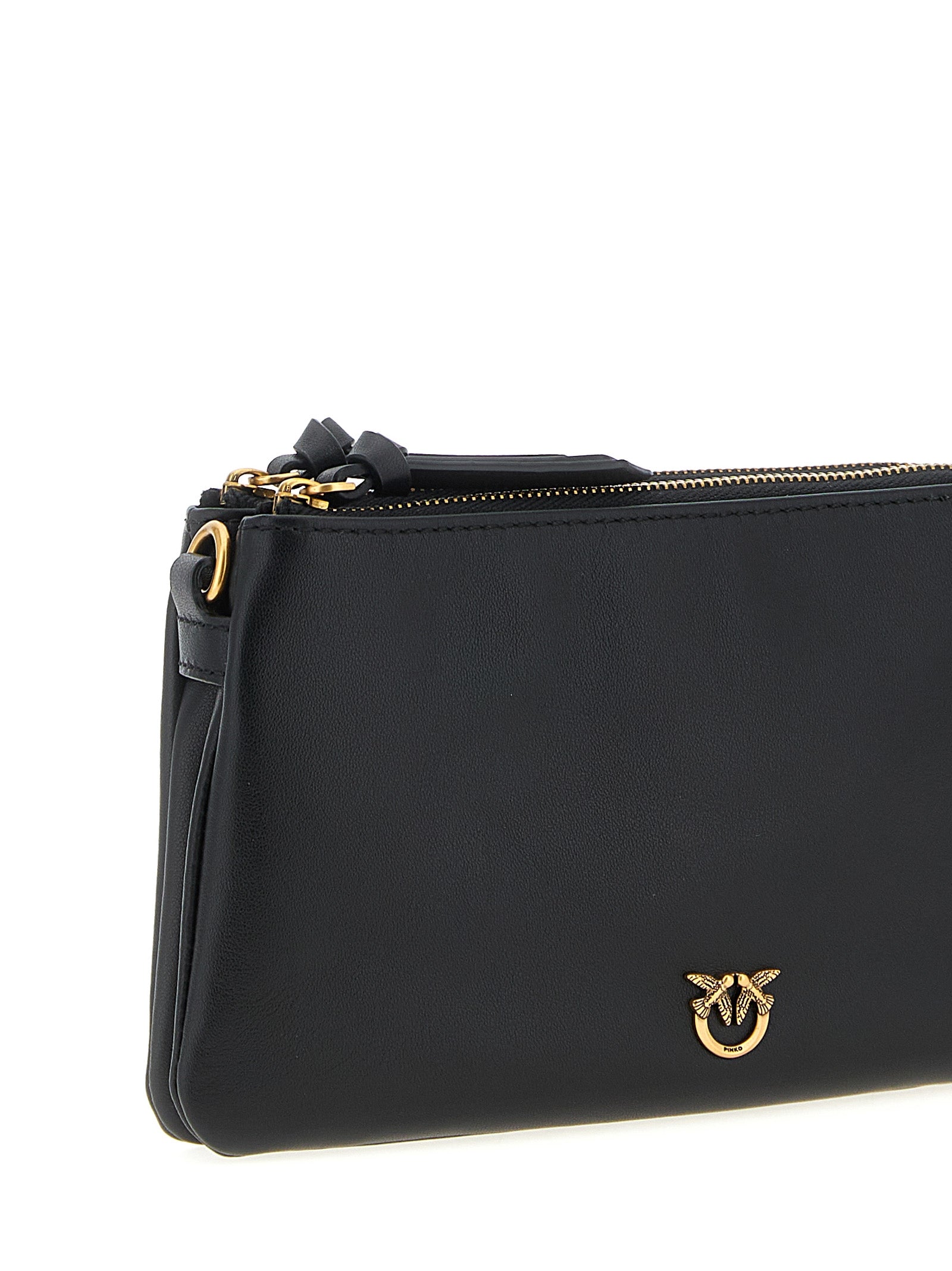 PINKO Black Calfskin Crossbody Bags