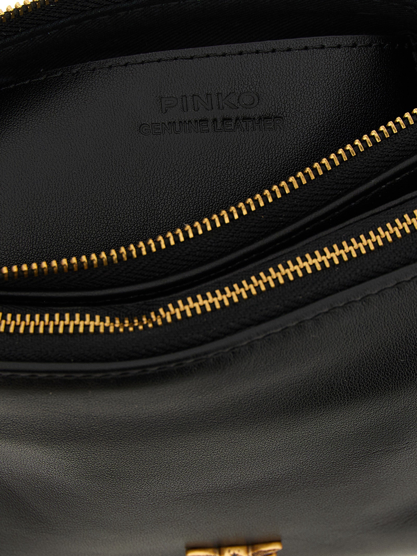 PINKO Black Calfskin Crossbody Bags