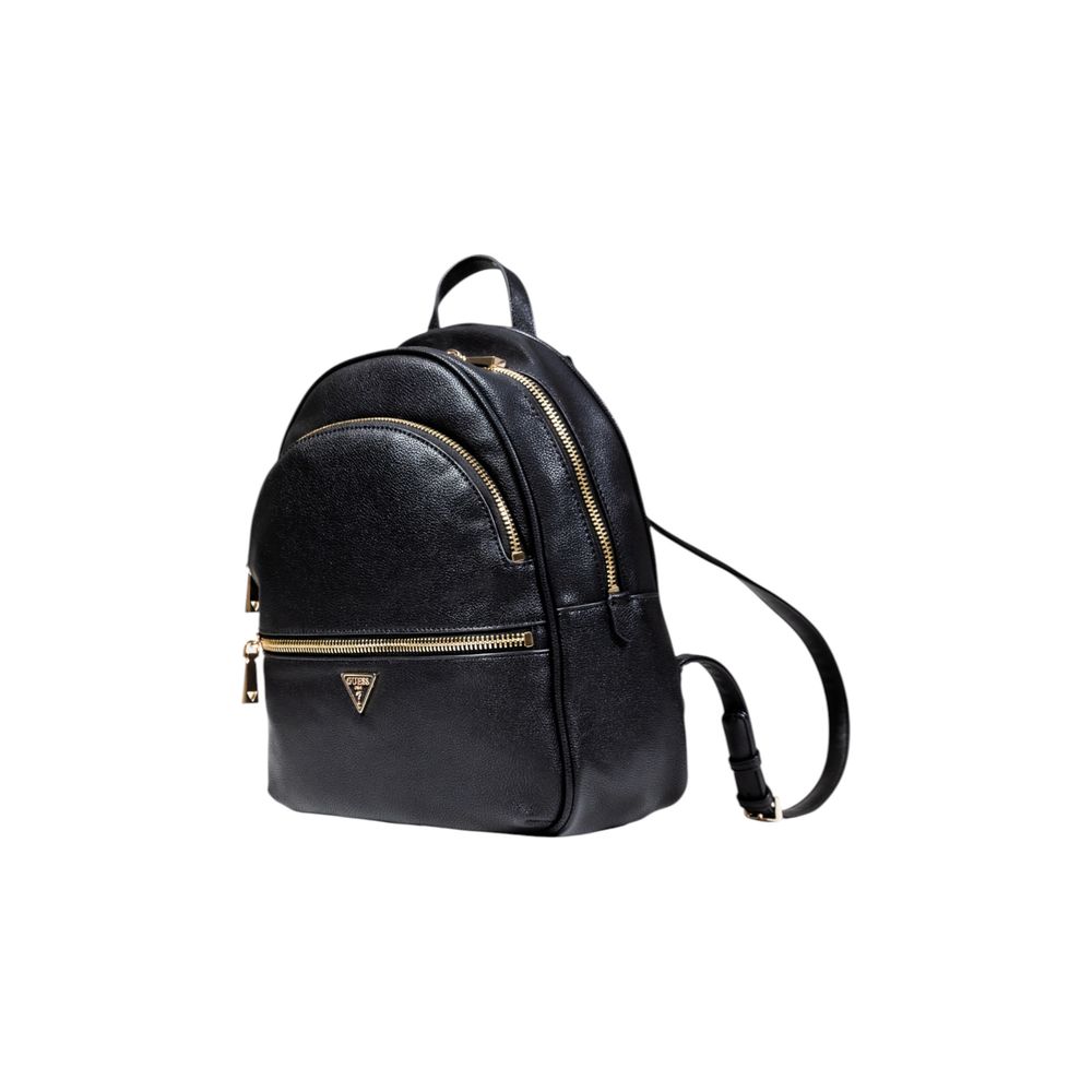 Guess Black Polyurethane Backpacks