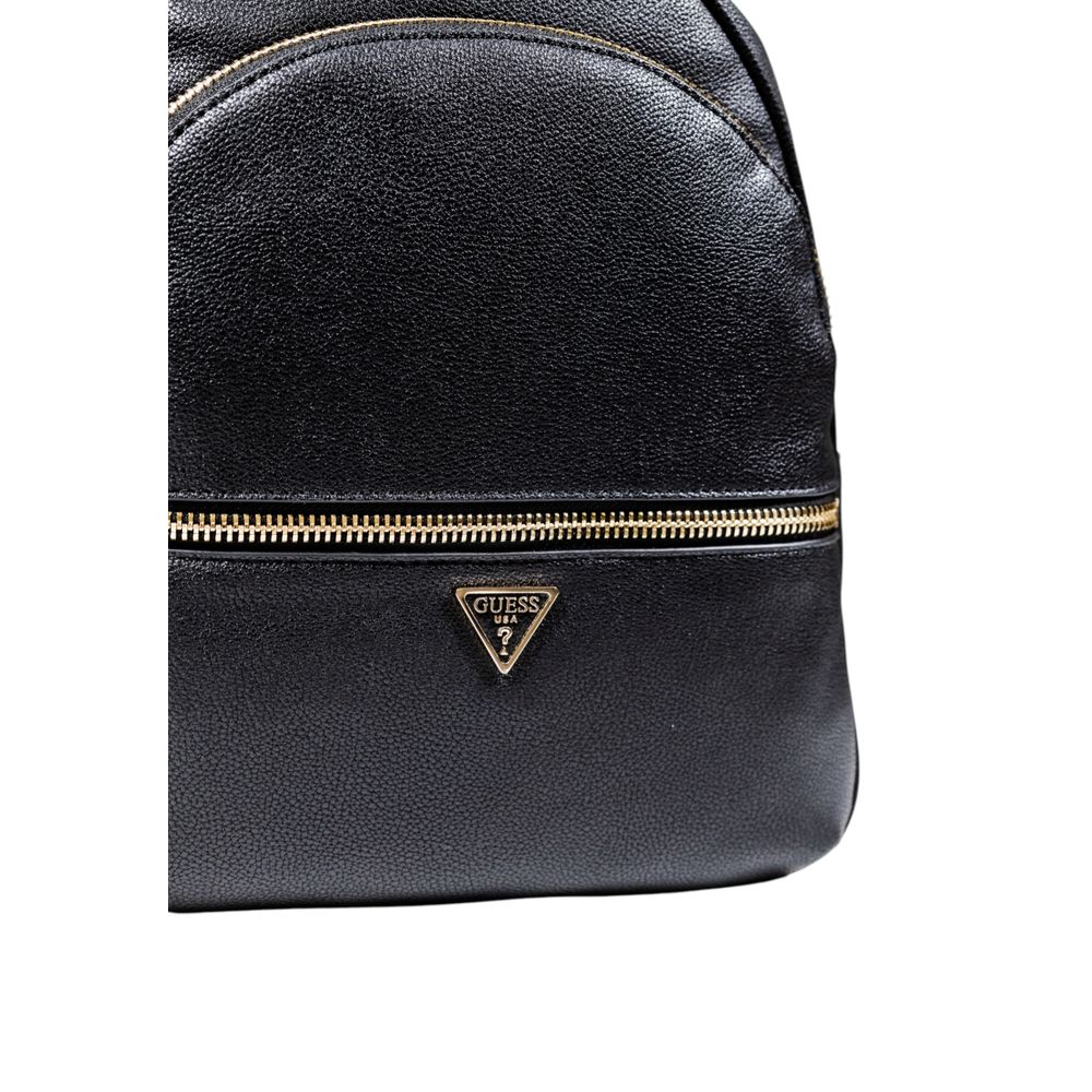 Guess Black Polyurethane Backpacks