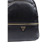 Guess Black Polyurethane Backpacks