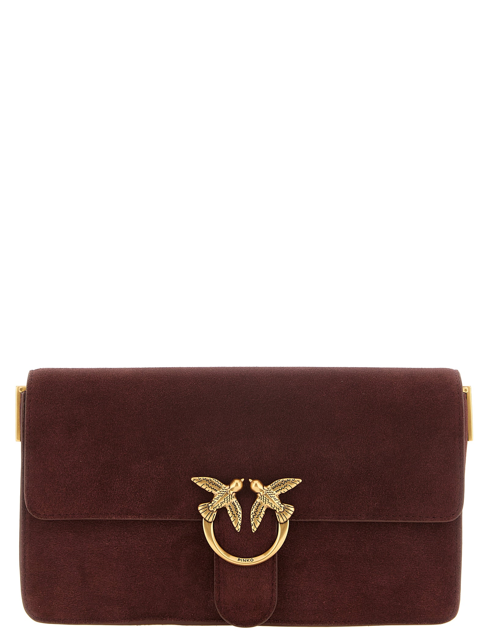 PINKO Bordeaux Calfskin Shoulder Bag