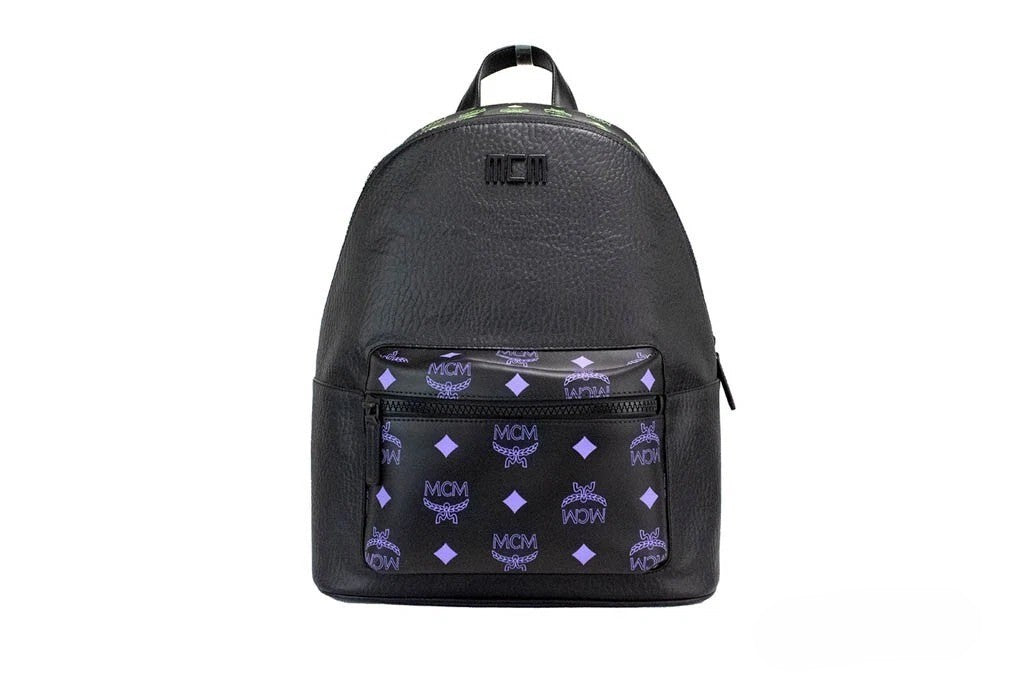 MCM Green Purple Mixed Leather Backpack