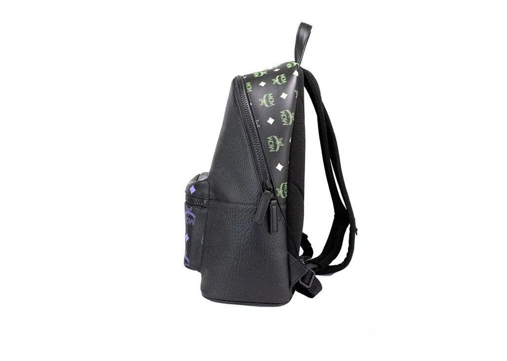 MCM Green Purple Mixed Leather Backpack
