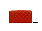 Versace Coral Quilted Leather Continental Clutch Zip Wallet