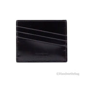 Salvatore Ferragamo Black Patent Leather Card Case Wallet