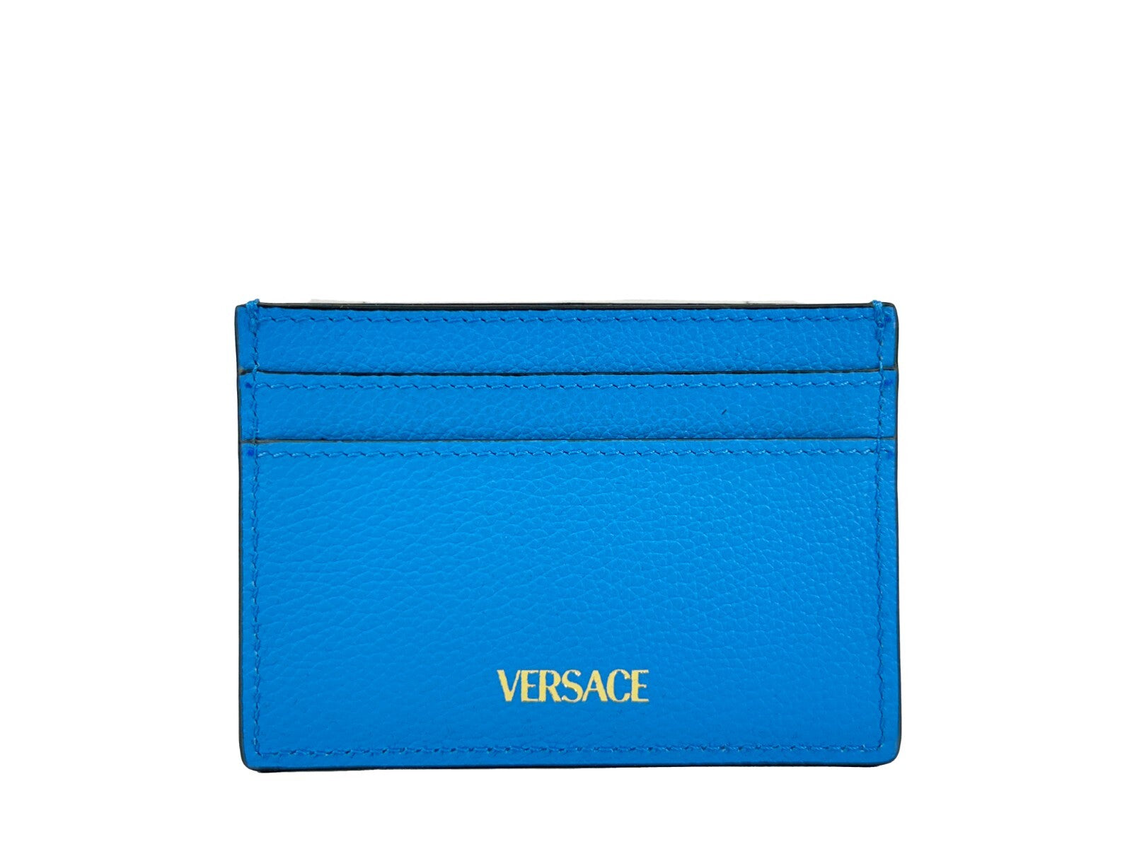 Versace Blue Grainy Leather Card Cases