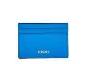 Versace Blue Grainy Leather Card Cases