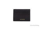 Burberry Black Leather and Canvas Money Clip Card Case
