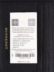 Burberry Black Leather and Canvas Money Clip Card Case
