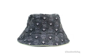 MCM Dark Grey Recycled Polyamide Cotton Blend Bucket Hats
